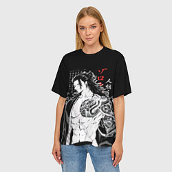 Футболка оверсайз женская Сугуру Гето и татуировка Jujutsu Kaisen, цвет: 3D-принт — фото 2