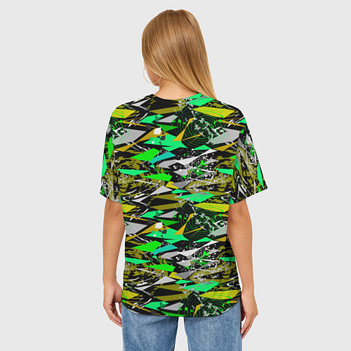 Женская футболка оверсайз Гранж геометрический абстрактный / 3D-принт – фото 4