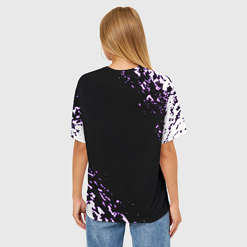 Женская футболка оверсайз Тоттенхэм краски текстура / 3D-принт – фото 4
