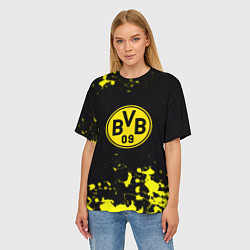 Футболка оверсайз женская Borussia краски жёлтые, цвет: 3D-принт — фото 2