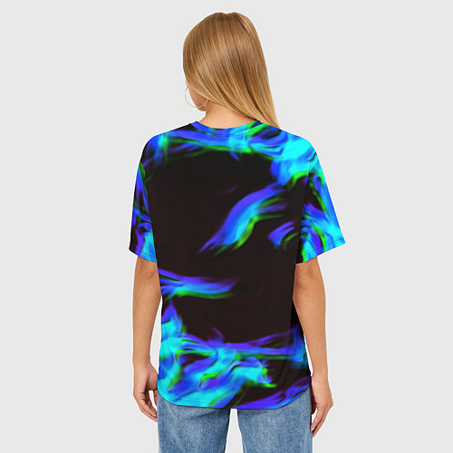 Женская футболка оверсайз Dayz огонь синий / 3D-принт – фото 4