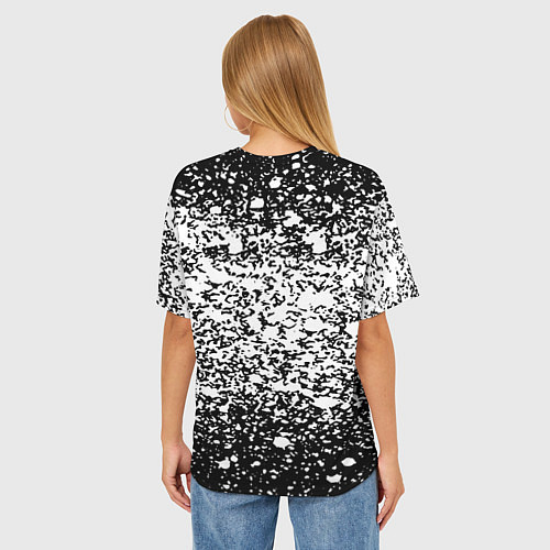 Женская футболка оверсайз Half life splash white / 3D-принт – фото 4