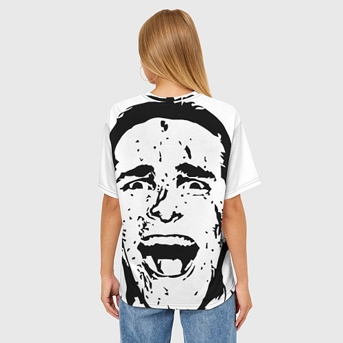 Женская футболка оверсайз Американский психопат каваи / 3D-принт – фото 4