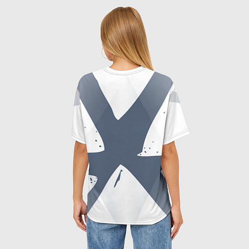 Женская футболка оверсайз Абстрактный геометрический узор / 3D-принт – фото 4