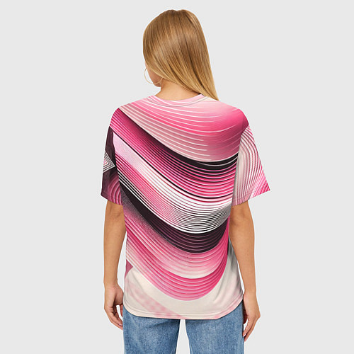 Женская футболка оверсайз Волны - текстура / 3D-принт – фото 4