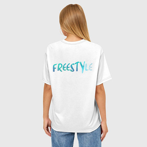 Женская футболка оверсайз Freestyle / 3D-принт – фото 4