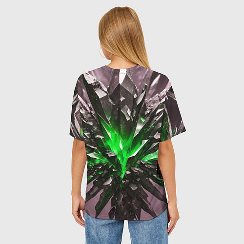 Женская футболка оверсайз Драгоценный камень зелёный / 3D-принт – фото 4