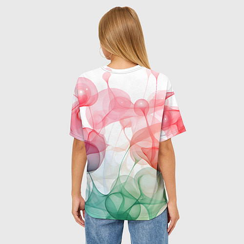 Женская футболка оверсайз Цветные пузыри / 3D-принт – фото 4
