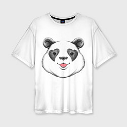 Женская футболка оверсайз Влюблённый панда