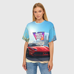 Футболка оверсайз женская GTA 6 logo auto, цвет: 3D-принт — фото 2
