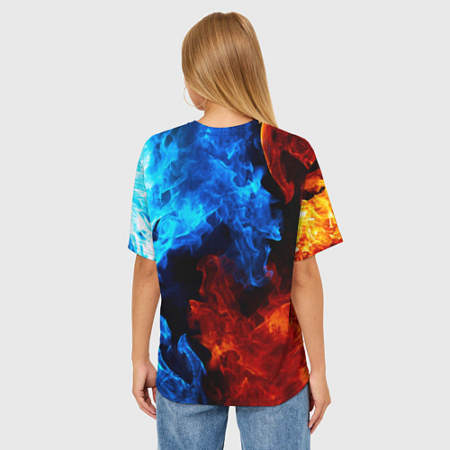 Женская футболка оверсайз Silent hill огненный стиль / 3D-принт – фото 4