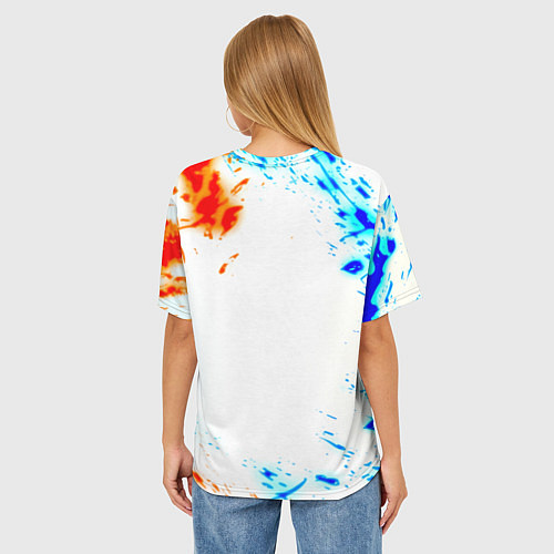Женская футболка оверсайз Half life ржавые краски фримен / 3D-принт – фото 4