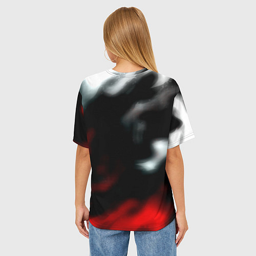 Женская футболка оверсайз Linkin park flame / 3D-принт – фото 4