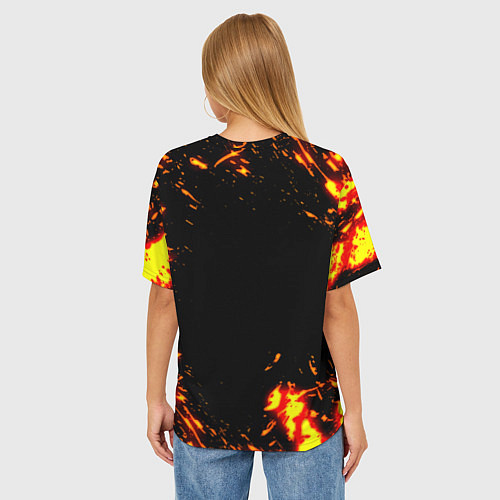 Женская футболка оверсайз Linkin park огненный стиль / 3D-принт – фото 4