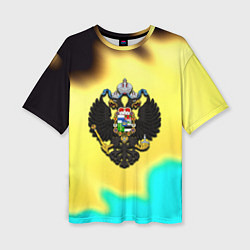 Футболка оверсайз женская Российская империя герб краски, цвет: 3D-принт