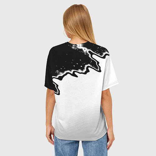 Женская футболка оверсайз Roblox краски белые / 3D-принт – фото 4