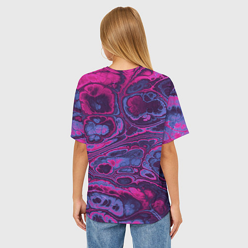 Женская футболка оверсайз Абстрактный разноцветный узор / 3D-принт – фото 4