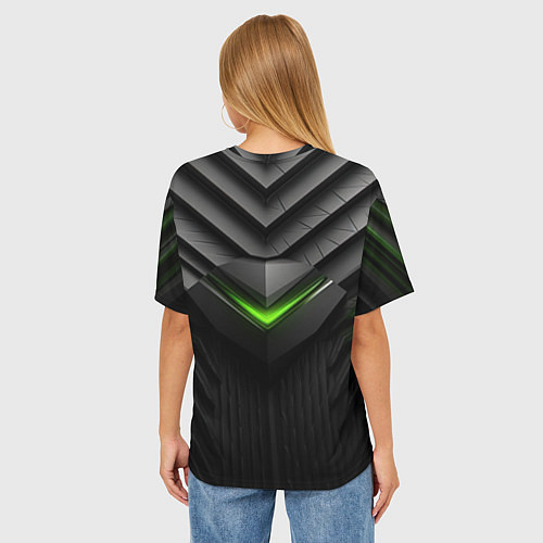 Женская футболка оверсайз Яркий акцент зеленого / 3D-принт – фото 4