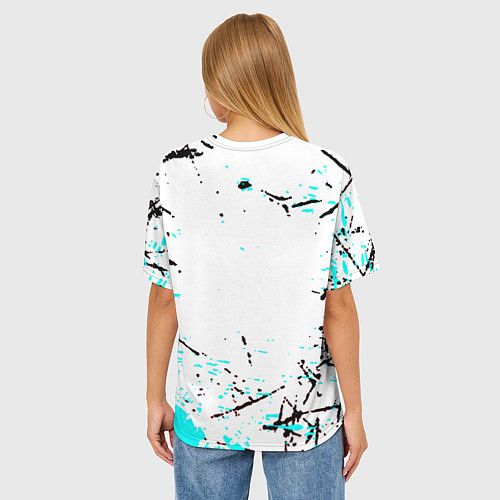 Женская футболка оверсайз Portal краски / 3D-принт – фото 4