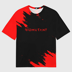 Футболка оверсайз женская Биомутант краски красные, цвет: 3D-принт