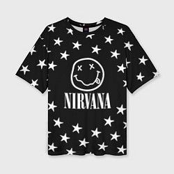 Футболка оверсайз женская Nirvana stars steel, цвет: 3D-принт