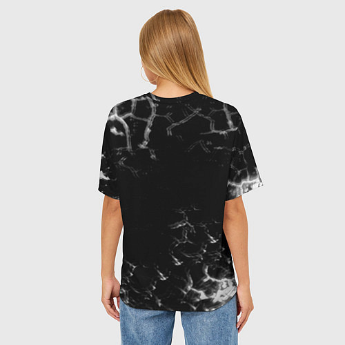 Женская футболка оверсайз Ведьмак текстура броня / 3D-принт – фото 4