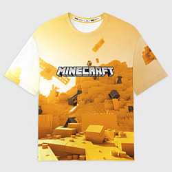 Футболка оверсайз женская Minecraft logo яркий желтый мир, цвет: 3D-принт