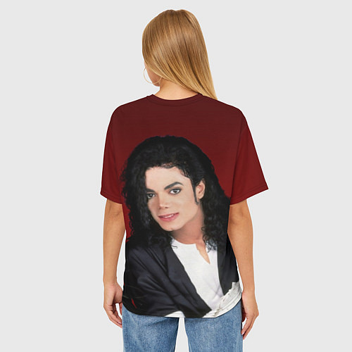 Женская футболка оверсайз Michael Jackson с пантерой и автографом / 3D-принт – фото 4