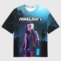 Футболка оверсайз женская Minecraft woman cyberpunk, цвет: 3D-принт