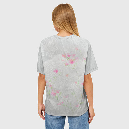 Женская футболка оверсайз Красноглазый лис / 3D-принт – фото 4