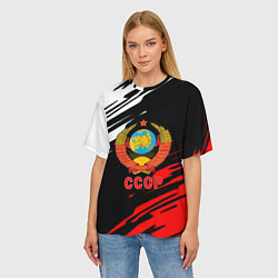 Футболка оверсайз женская СССР краски текстура, цвет: 3D-принт — фото 2