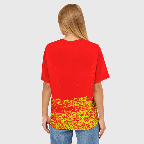 Женская футболка оверсайз Poppy Playtime хагги вагги хоррор / 3D-принт – фото 4