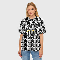 Футболка оверсайз женская Juventus pattern fc, цвет: 3D-принт — фото 2