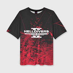 Женская футболка оверсайз Helldivers 2: Red Blood