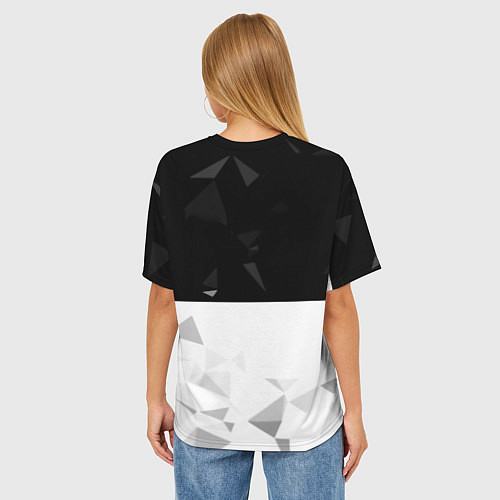 Женская футболка оверсайз Half life pattern geometry / 3D-принт – фото 4