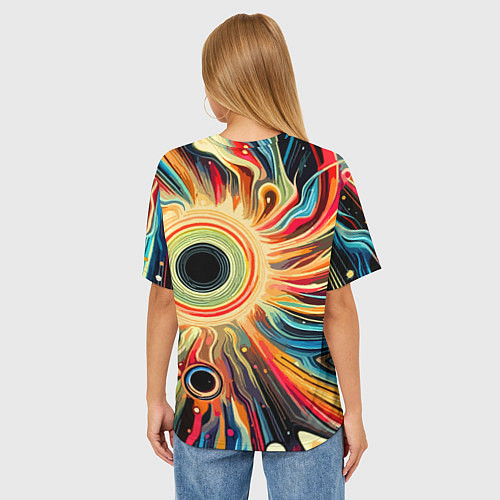 Женская футболка оверсайз Space abstraction - ai art / 3D-принт – фото 4