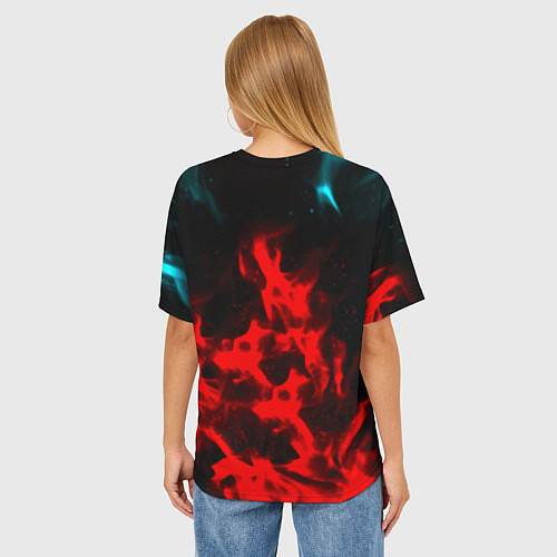 Женская футболка оверсайз Rainbow six огненный стиль / 3D-принт – фото 4