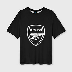 Футболка оверсайз женская Arsenal fc белое лого, цвет: 3D-принт