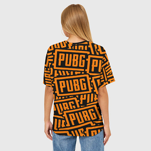 Женская футболка оверсайз PUBG pattern game / 3D-принт – фото 4