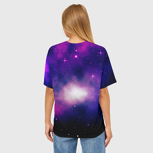 Женская футболка оверсайз Космос и только / 3D-принт – фото 4