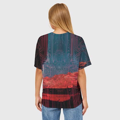 Женская футболка оверсайз Боевая фурия / 3D-принт – фото 4
