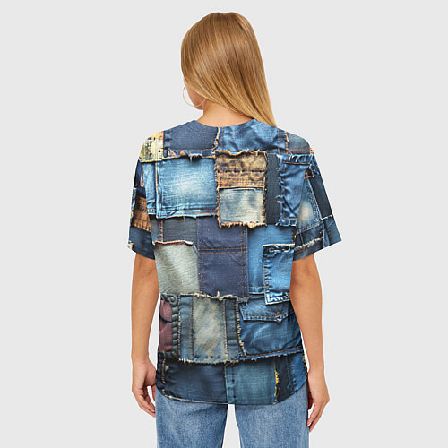 Женская футболка оверсайз Значок архитектора на джинсах / 3D-принт – фото 4