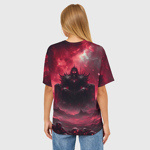 Женская футболка оверсайз Бог крови Кхорн нейросеть / 3D-принт – фото 4