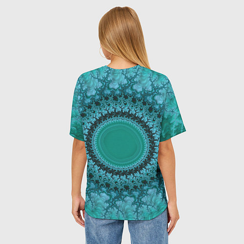 Женская футболка оверсайз Круговой фрактал / 3D-принт – фото 4
