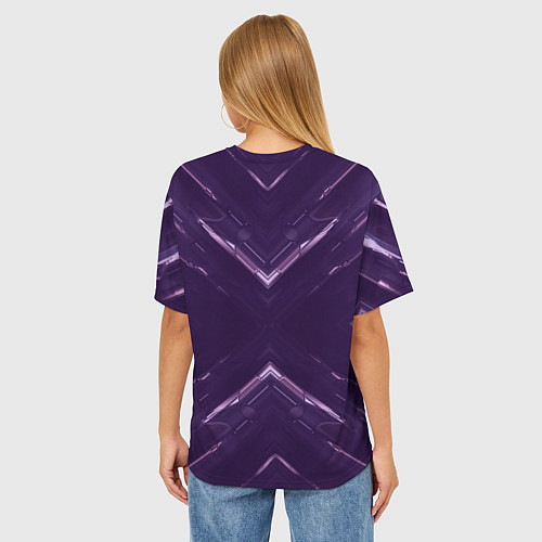 Женская футболка оверсайз Космические треугольники икс / 3D-принт – фото 4