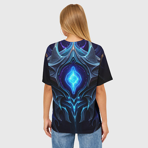 Женская футболка оверсайз Магическая синяя абстракция / 3D-принт – фото 4