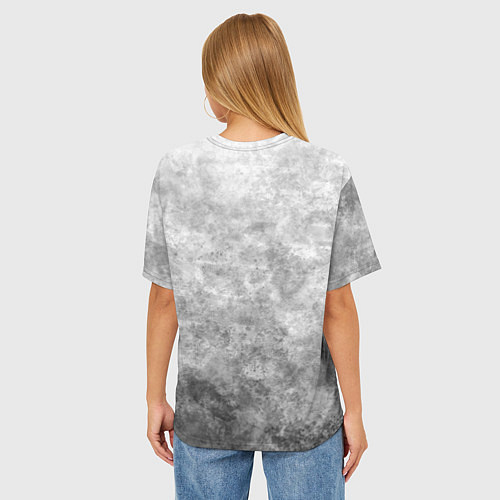 Женская футболка оверсайз Яростный волк на текстурном фоне / 3D-принт – фото 4