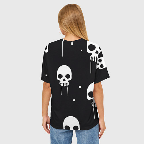 Женская футболка оверсайз Слёзы черепов / 3D-принт – фото 4