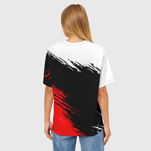 Женская футболка оверсайз Самурай лого - киберпанк 2077 / 3D-принт – фото 4