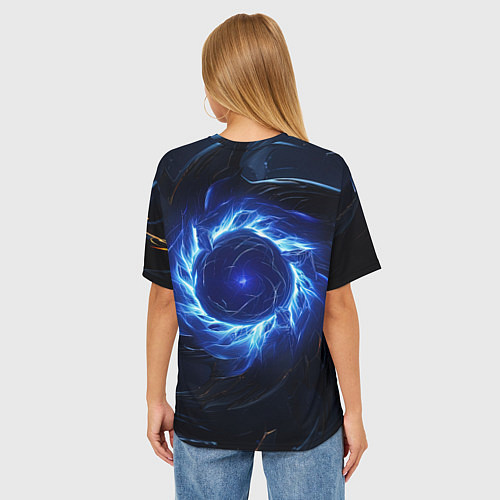 Женская футболка оверсайз Синяя магическая абстракция / 3D-принт – фото 4
